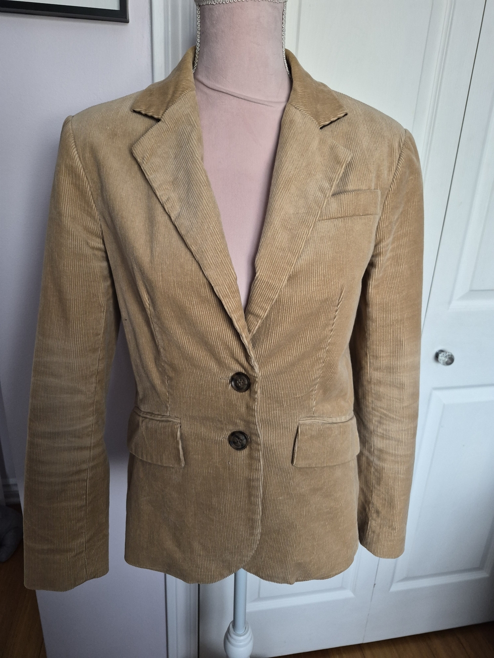 Jacob Tan Blazer with Corduroy Collar sz 7/8